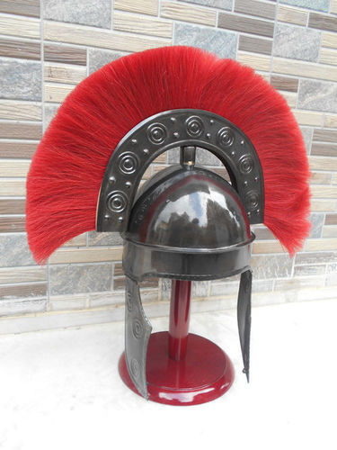 Steel Nautical Mart Roman Armour Costume Medieval Ancient Hbo Rome Armour Helmet W/red Plume