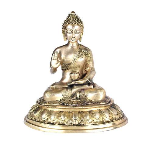 Golden Brass Buddha Idol (16 Inch)