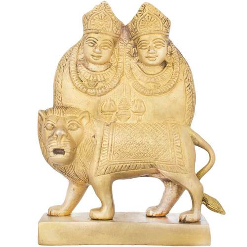 Golden Brass Chamunda Maa Idol (20Cm)