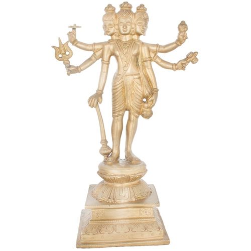 Brass Datta Murti - 21.59x12.7x31.75cm, Golden Finish | Polished Metal, Easy to Clean, Indian Modern Arts Theme
