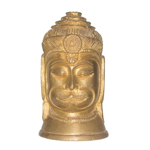 Golden Brass Hanuman Mukuta - 8.5Cm