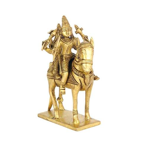 Golden Brass Khandoba Idol
