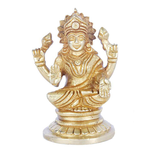 Golden Brass Laxmi Idol