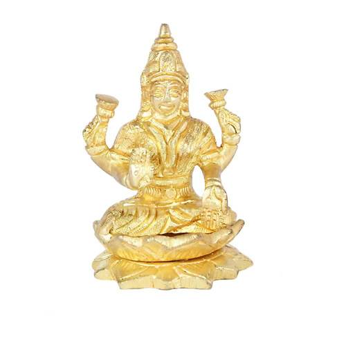 Golden Brass Mahalaxmi Idol