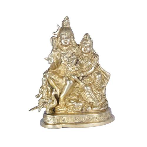 Golden Brass Shankar Parvati Idol