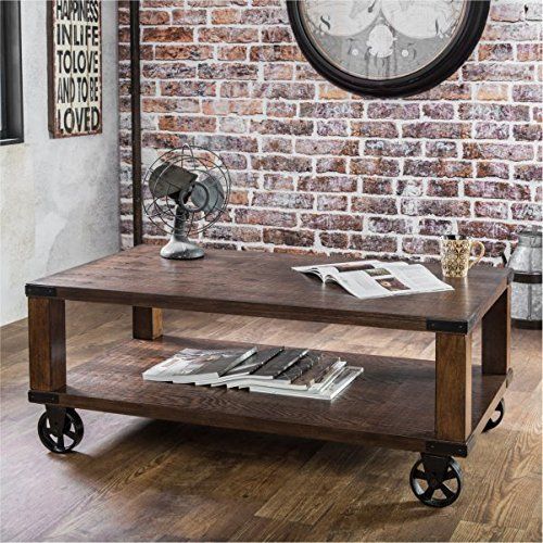 Wheeled Industrial Coffee Table