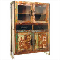 Wooden Glass Almirah