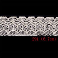 Cotton Lace - 6.7 cm Width, White Chevron Pattern | Premium Quality, Colorfast Design, Hand Washable