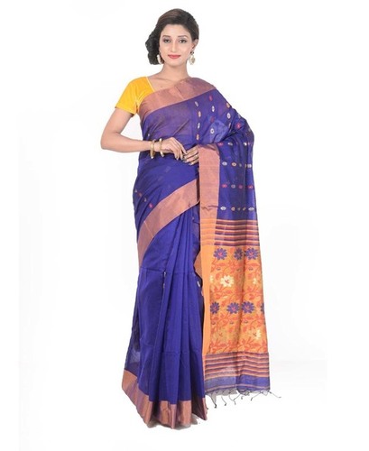 Royal Blue Bengal Handloom Cotton Saree
