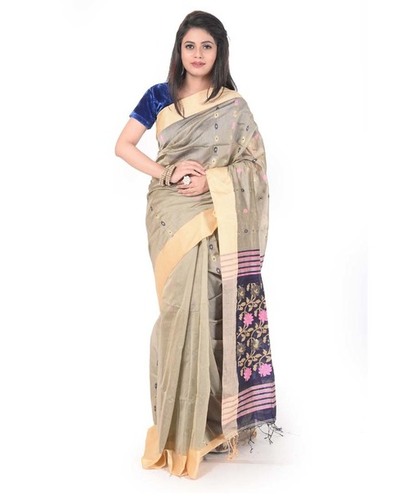 Cream And Orange Pure Sambalpuri Handloom Ikat Cotton Saree Online  FABSA21712 FABANZA