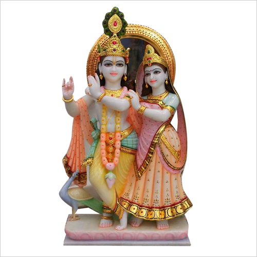 White Marble Radha Krishna Statue