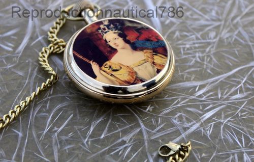 Brass Victoria Pocket Watch With Chain