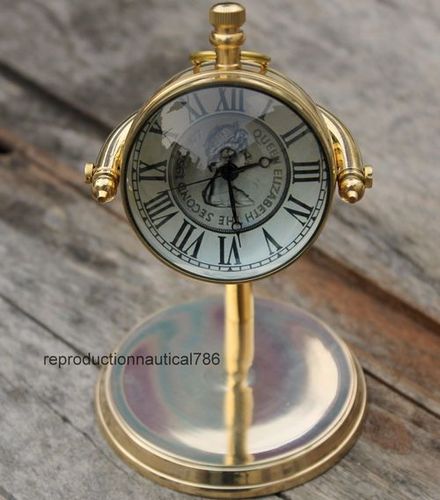 Nautical Solid Brass Clock Collectible Desktop Working Clock Vintage Decorative