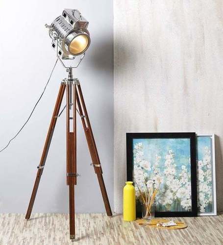 Nautical Big Spotlight Tripod Floor Lamp