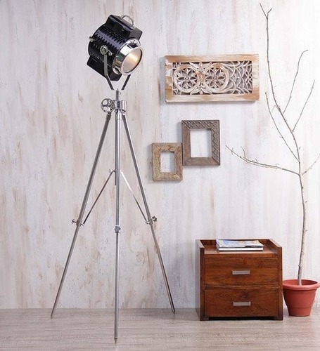 Chrome Big Tripod Floor Lamp