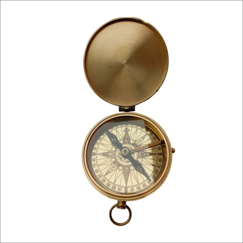 Antique Finish Brass Flate Compass