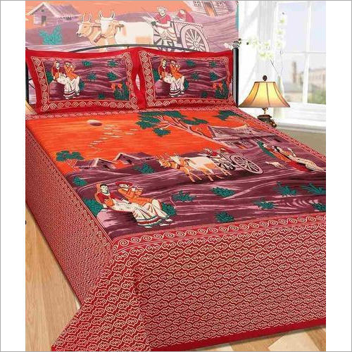 Printed Cotton Double Bed Sheet