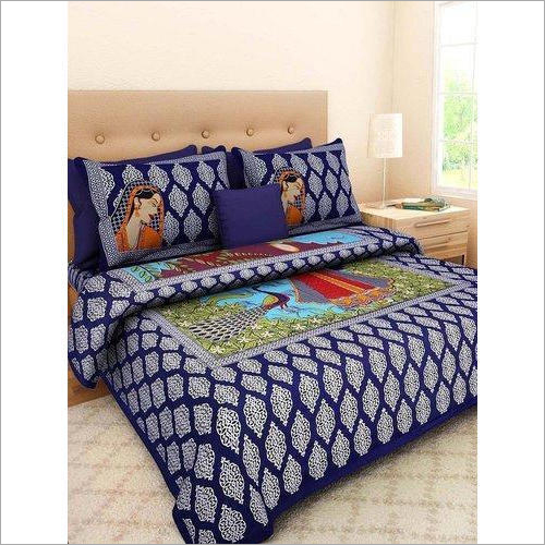 Casual Printed Cotton Double Bed Sheet