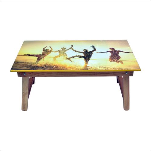 Wooden Study Printed Bed Table