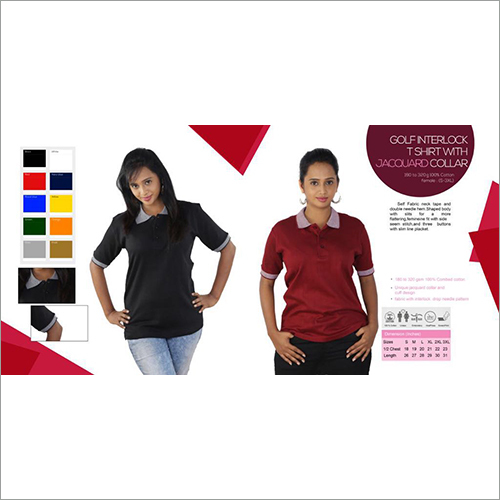 Golf Interlock with Jaccuard Collar