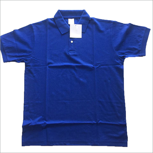 Blue Plain Collar T-Shirt