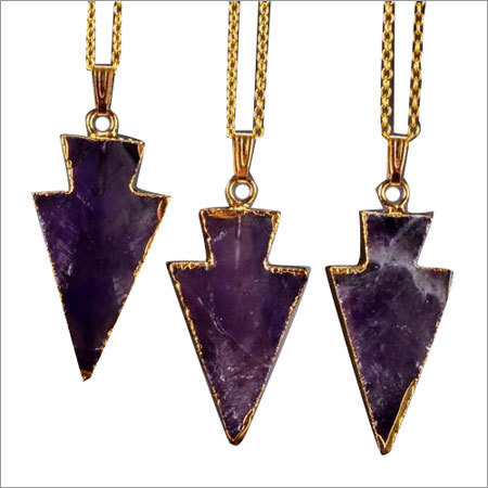 Amethyst Arrowhead Shape Pendant