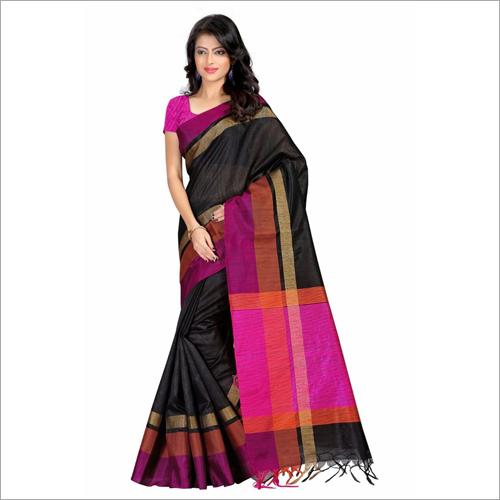 Mix Color Tussar Silk Indian Saree