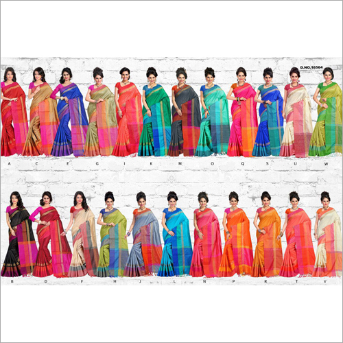 Multi Color Tussar Khadi Silk Saree