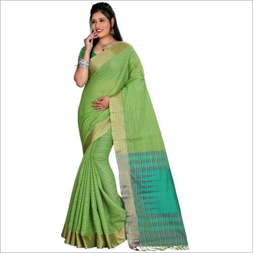 Green Raw Silk Saree
