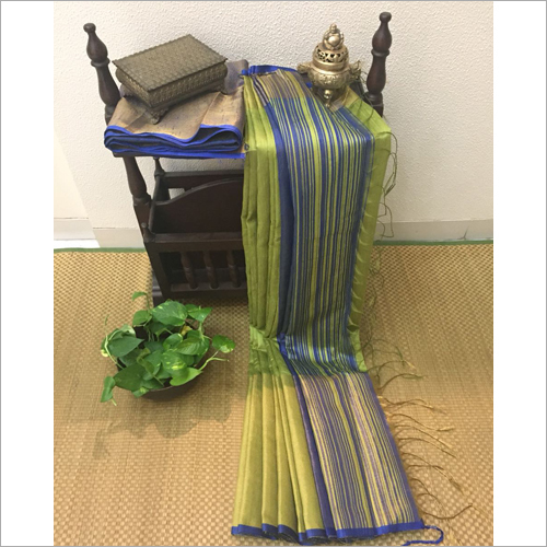 Green Tussar Designer Silk Saree