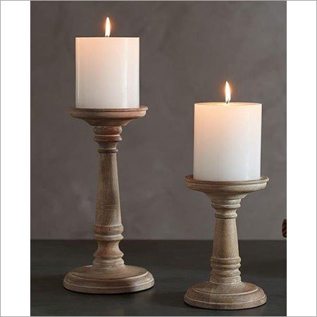 Wood Candle Pillar