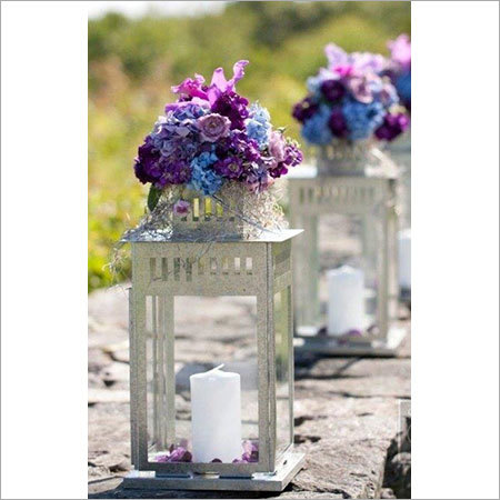 handmade white glass candle lantern