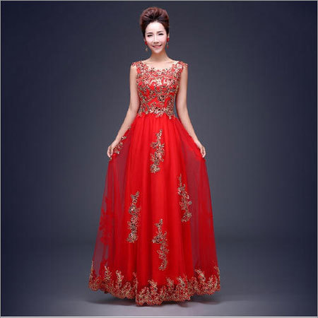 Red Party Wear Gown Red Party Wear Gown