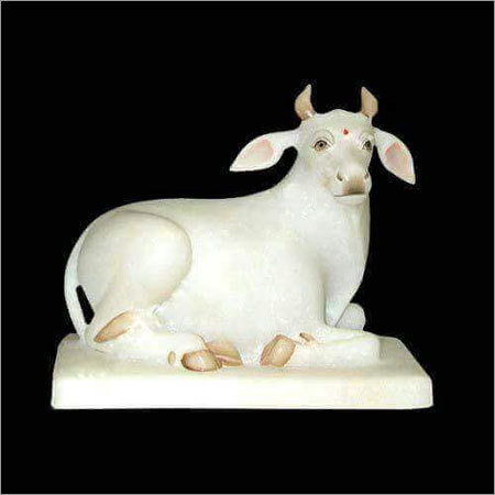 White Marble Cow Statue