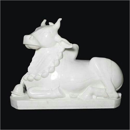 White Marble Nandi Statue
