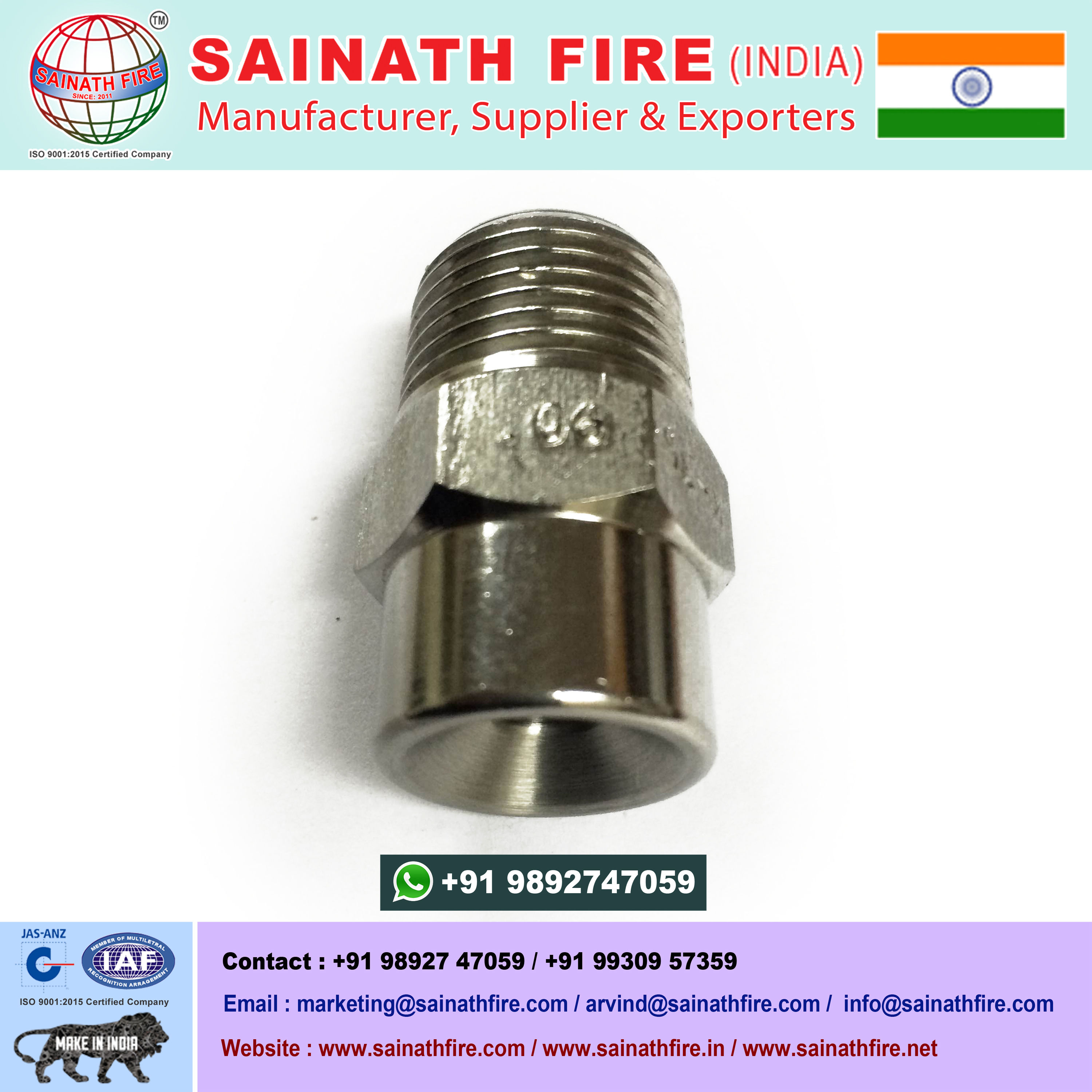 High Velocity Spray Brass Nozzle