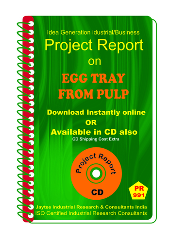 Egg Tray From Pulp manufacturing Project Report eBook