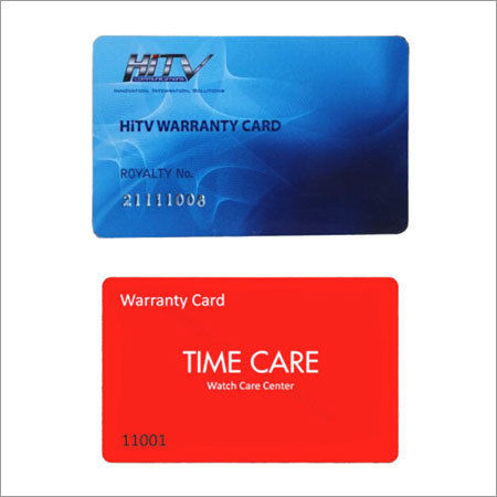 Plastic Warranty Cards