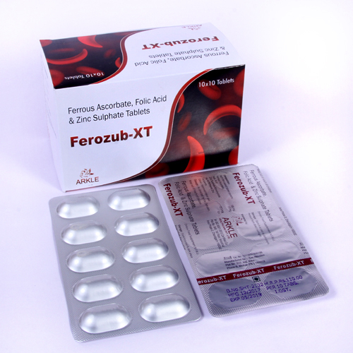 Ferrous Ascorbate 100mg With Folic Acid 500mcg & Zinc 22.5 mg Tabets