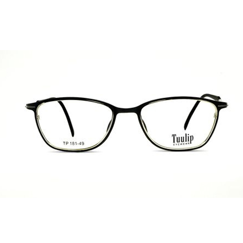 TP-181 Black Shine Square Frame - Acetate Material , Unisex Design with Full Rim