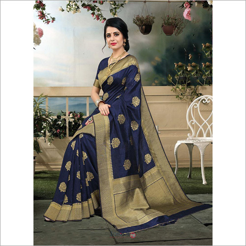 Blue Ladies Nylon Saree