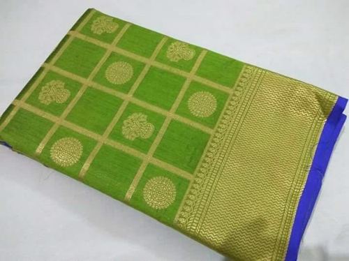 Fancy Wedding Silk Saree - Silk Material, Elegant Green Color | Beautiful Printed Design