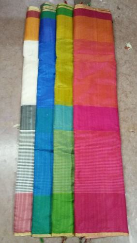 Linen Silk Saree - Multi Color Silk, Plain Pattern Elegance for All Occasions