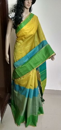 Mix Color Linen Silk Saree