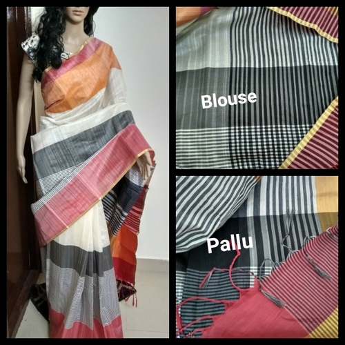 Mix Color Linen Silk Saree