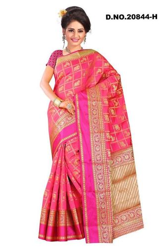 Pink Silk Saree