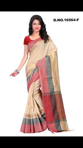 Mix Color Tussar Silk Saree