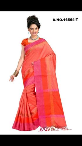 Pitch Color Tussar Silk Saree
