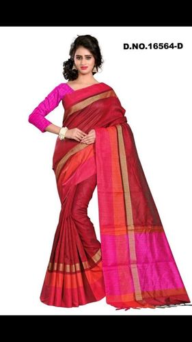 Mix Color Tussar Silk Saree