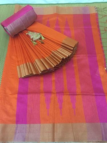 Orange Tussar Vaani Silk Saree